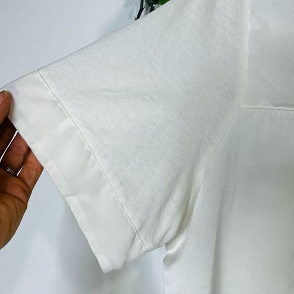 J. Crew White Cotton Poly Accent Shirt Blouse - Picture 5 of 9